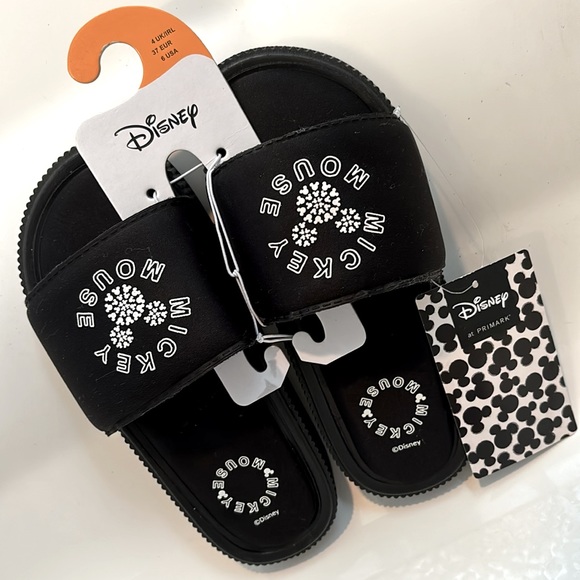 🆕 Disney Ltd Edition Mickey Mouse Icon Logo Plush Cushioned Slide Sandals - Picture 3 of 9
